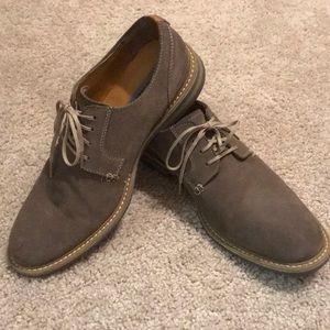 Johnston & Murphy Grey suede dress shoes.